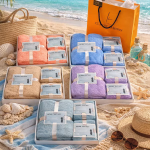 3-Piece Luxury Coral Fleece Towel Set – Ultra-Soft Bath & Hair Towels