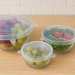 Premium 6-Piece Silicone Stretch Lid Set – Reusable, Eco-Friendly and Ultra-Versatile Food Covers